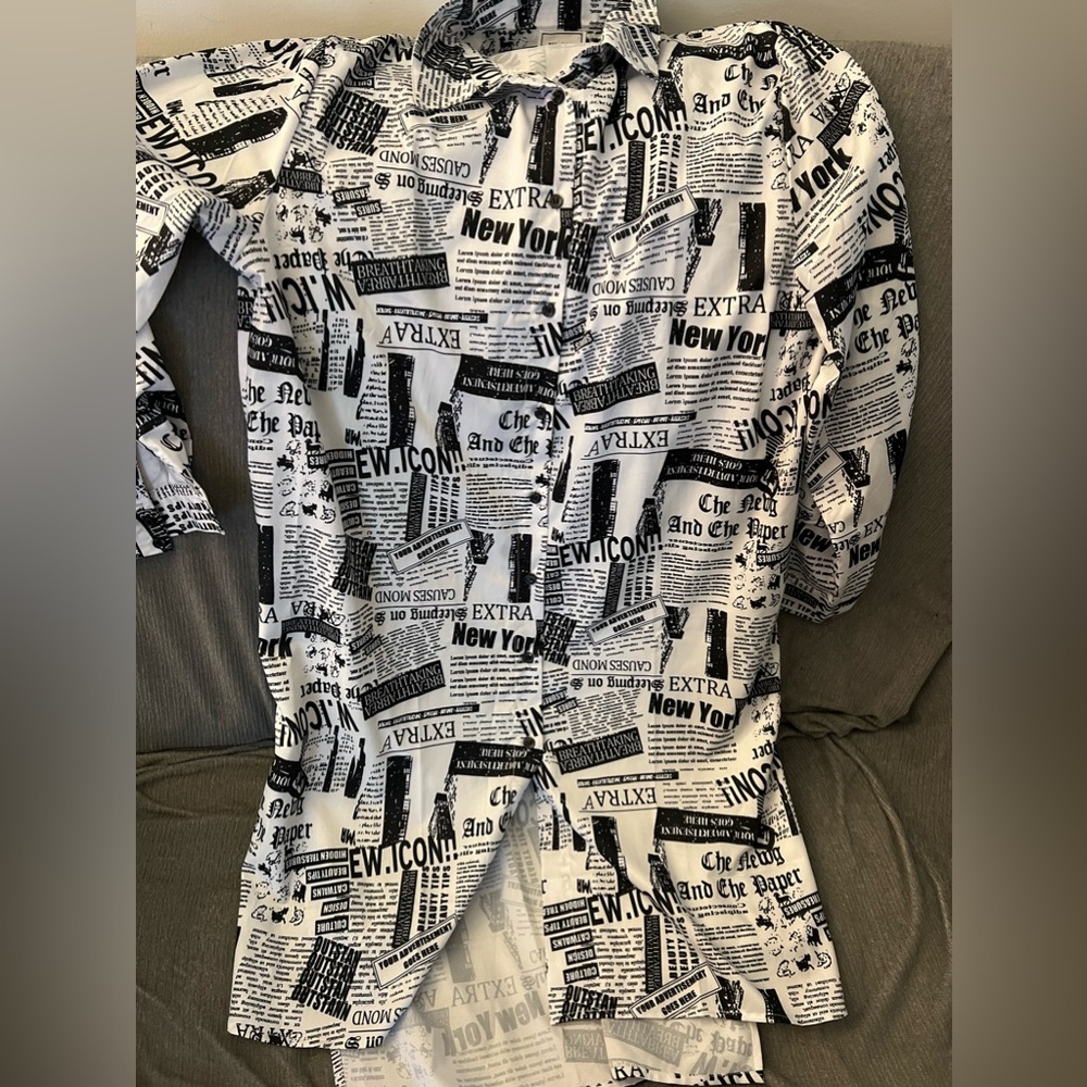 Kings & Queens Designer Clothier Newsprint Top